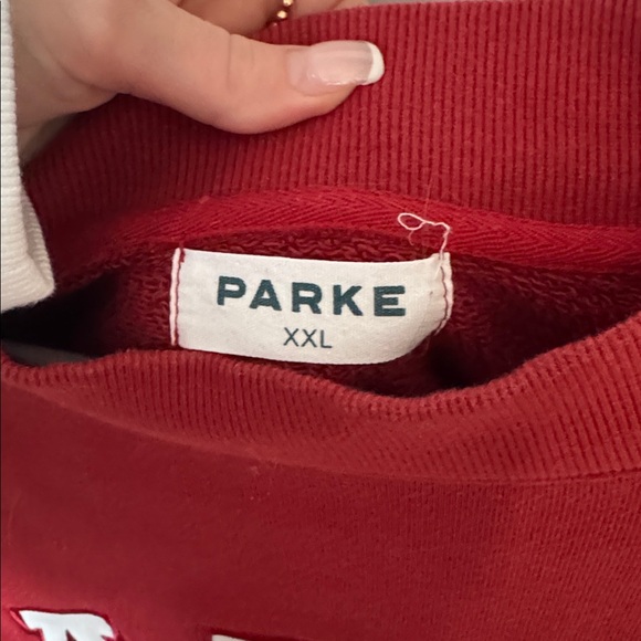 Parke Crimson & White Mockneck Sweatshirt - Picture 4 of 4